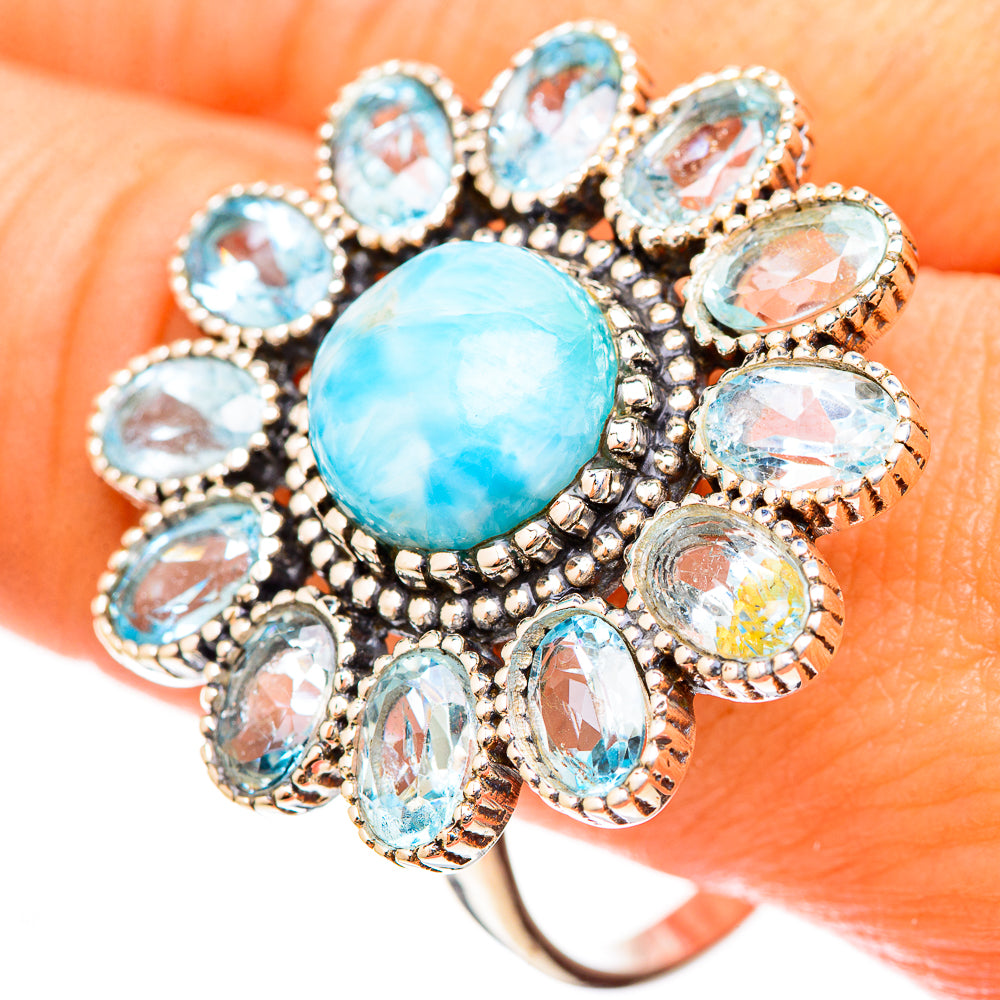 Larimar Rings handcrafted by Ana Silver Co - RING123221