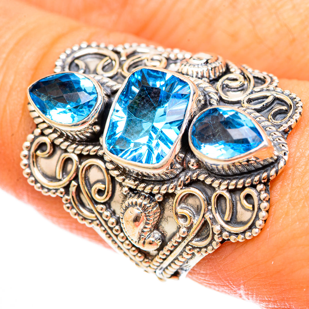 Swiss Blue Topaz Rings handcrafted by Ana Silver Co - RING123222