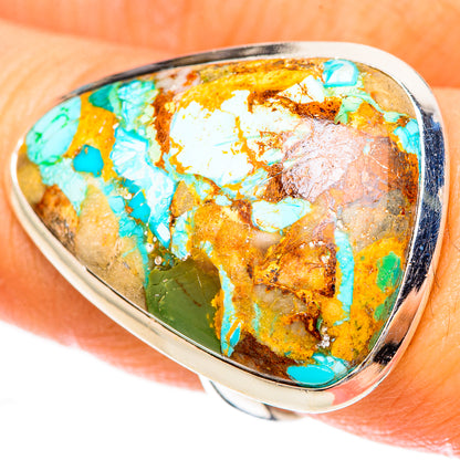 Blue Copper Composite Turquoise Rings handcrafted by Ana Silver Co - RING123228