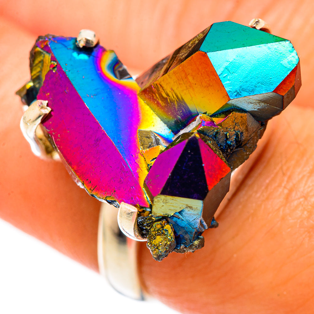 Titanium Sunshine Druzy Rings handcrafted by Ana Silver Co - RING123241