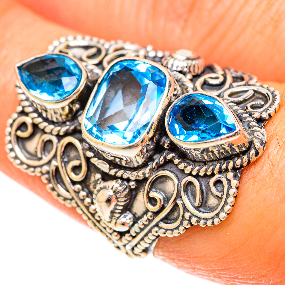 Swiss Blue Topaz Rings handcrafted by Ana Silver Co - RING123244