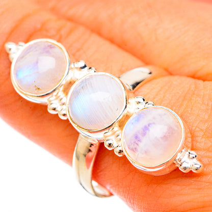 Rainbow Moonstone Rings handcrafted by Ana Silver Co - RING123256