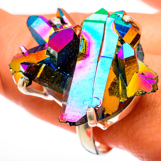 Titanium Sunshine Druzy Rings handcrafted by Ana Silver Co - RING123258
