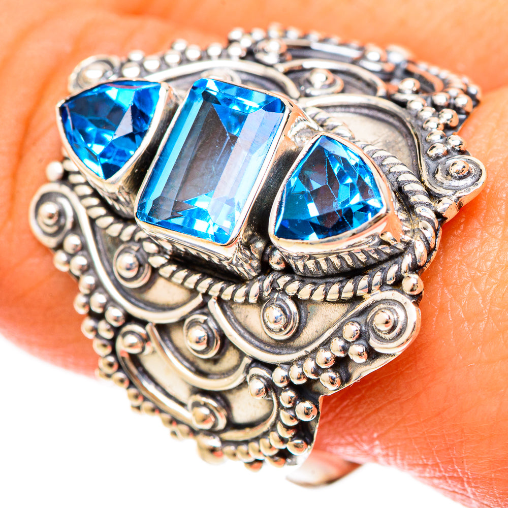 Swiss Blue Topaz Rings handcrafted by Ana Silver Co - RING123260
