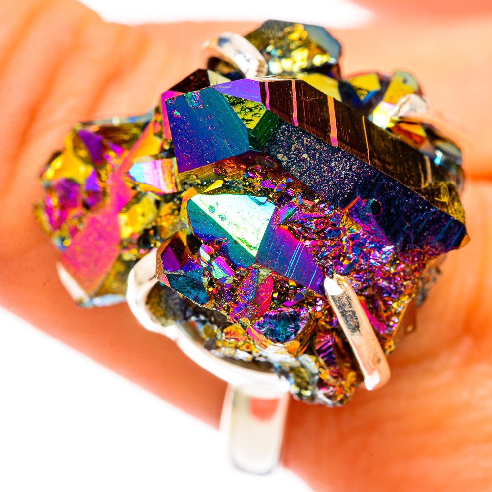 Titanium Sunshine Druzy Rings handcrafted by Ana Silver Co - RING123275