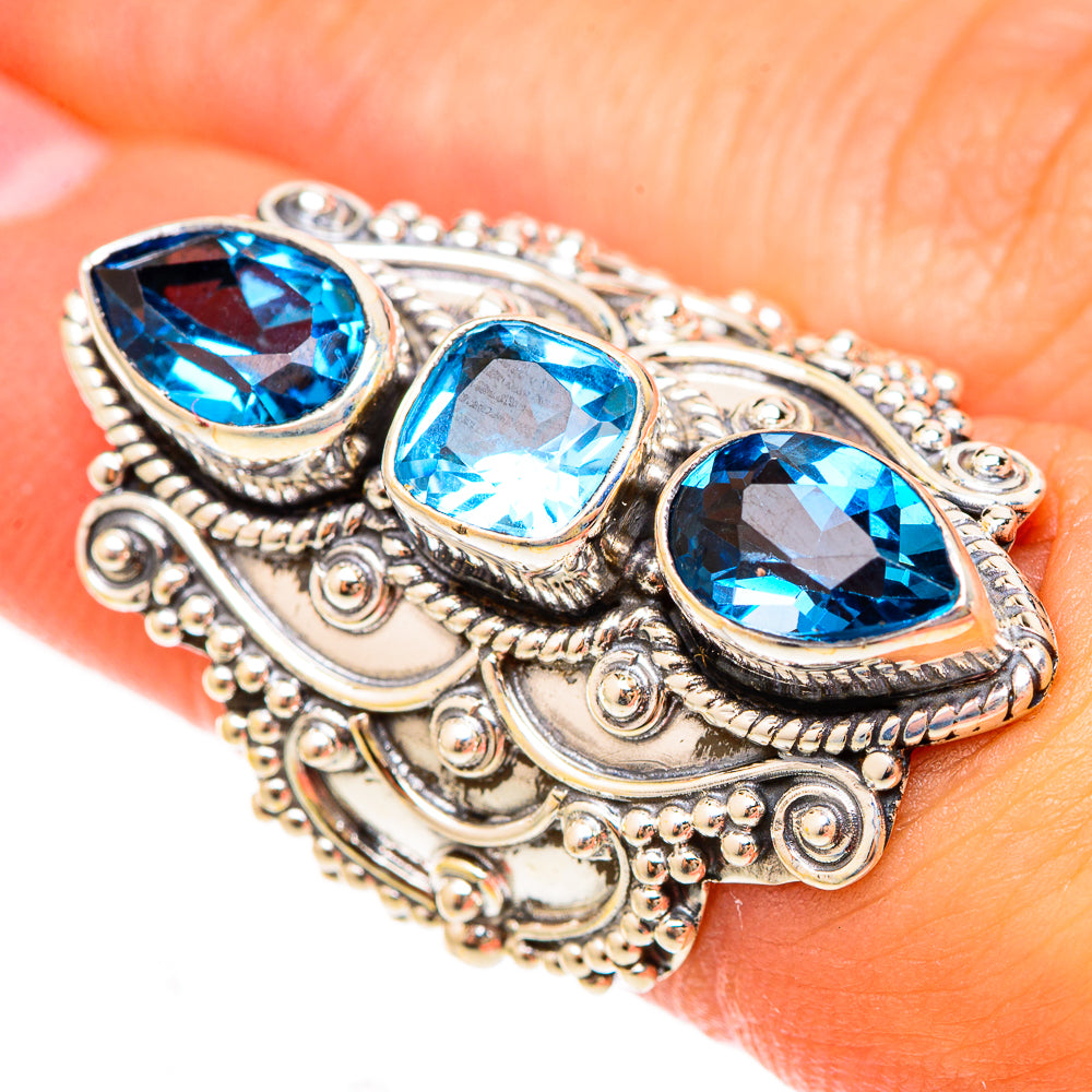 Swiss Blue Topaz Rings handcrafted by Ana Silver Co - RING123276