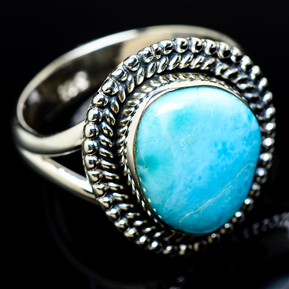 Larimar Rings handcrafted by Ana Silver Co - RING12328