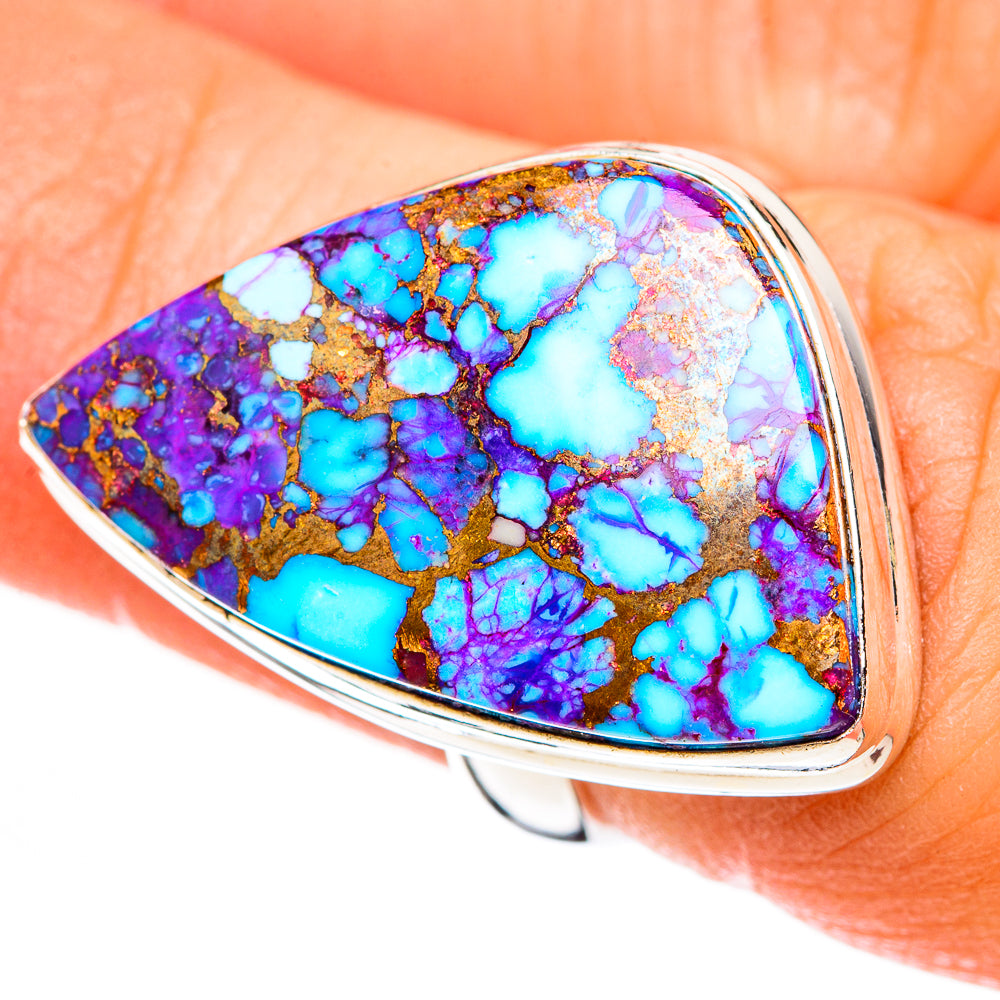 Purple Copper Composite Turquoise Rings handcrafted by Ana Silver Co - RING123294