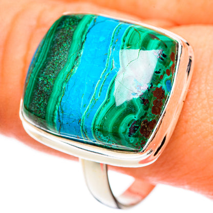 Malachite In Chrysocolla Rings handcrafted by Ana Silver Co - RING123321