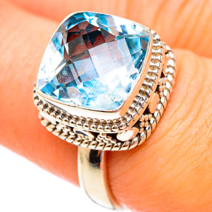 Swiss Blue Topaz Rings handcrafted by Ana Silver Co - RING123329