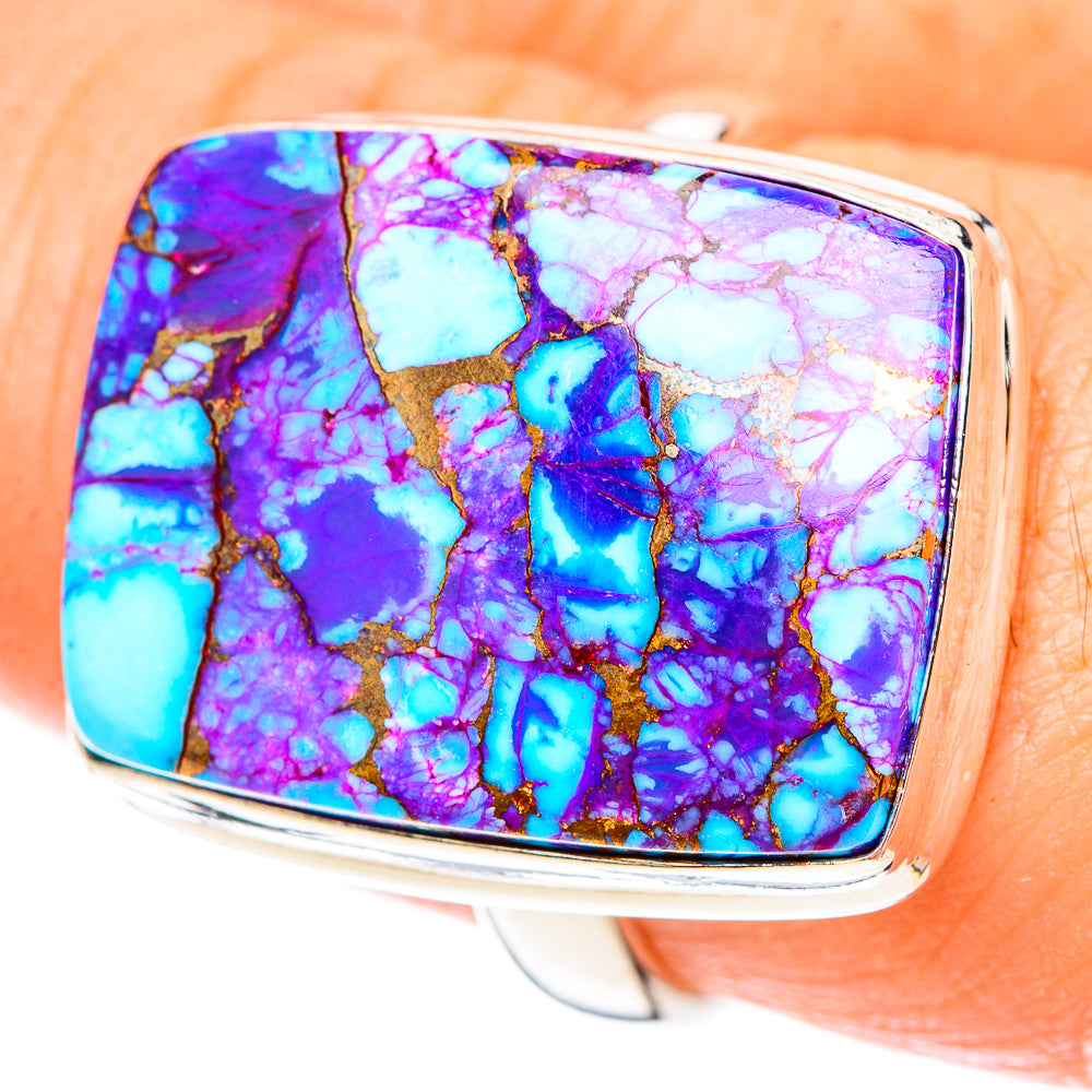 Purple Copper Composite Turquoise Rings handcrafted by Ana Silver Co - RING123338