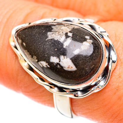 Snowflake Obsidian Rings handcrafted by Ana Silver Co - RING123339