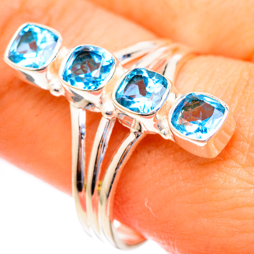 Swiss Blue Topaz Rings handcrafted by Ana Silver Co - RING123347