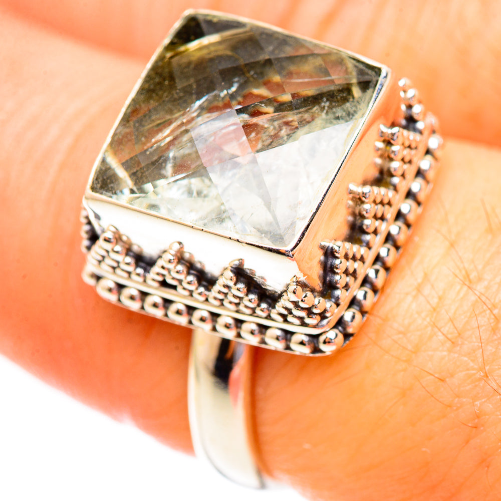 Green Amethyst Rings handcrafted by Ana Silver Co - RING123352