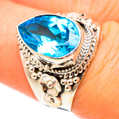 Swiss Blue Topaz Rings handcrafted by Ana Silver Co - RING123369