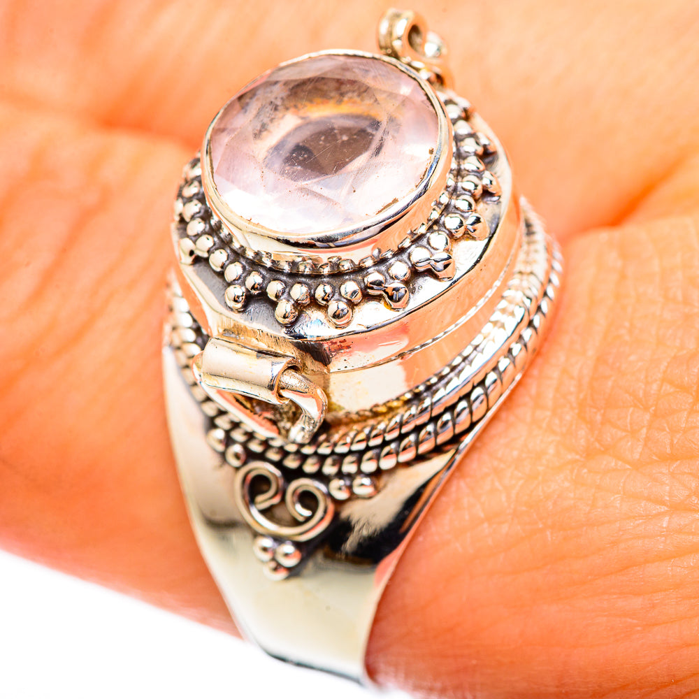 Rose Quartz Rings handcrafted by Ana Silver Co - RING123373