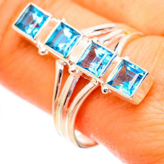 Swiss Blue Topaz Rings handcrafted by Ana Silver Co - RING123398