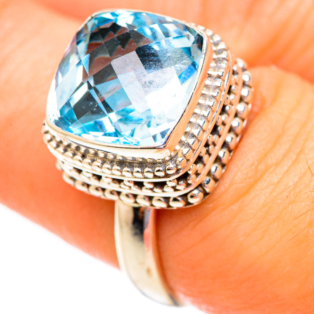 Swiss Blue Topaz Rings handcrafted by Ana Silver Co - RING123402