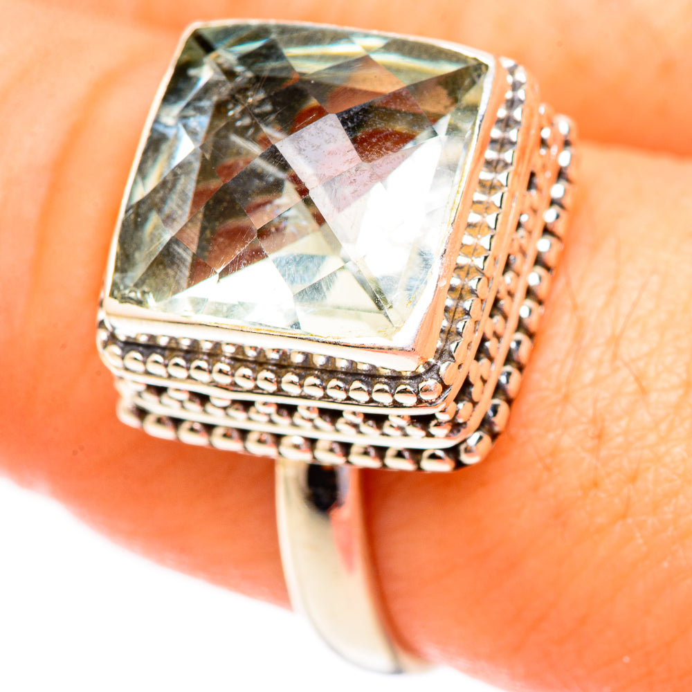Green Amethyst Rings handcrafted by Ana Silver Co - RING123404