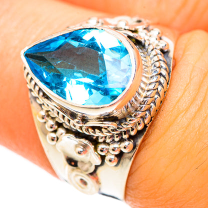 Swiss Blue Topaz Rings handcrafted by Ana Silver Co - RING123421