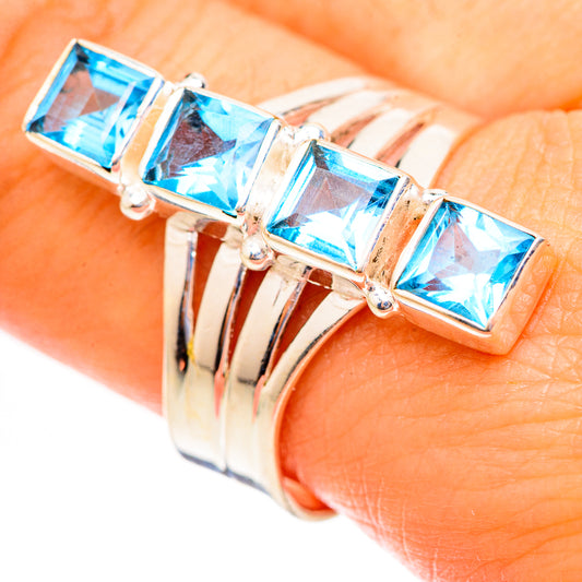 Swiss Blue Topaz Rings handcrafted by Ana Silver Co - RING123430