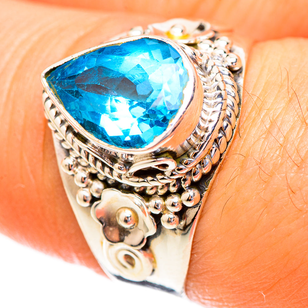 Swiss Blue Topaz Rings handcrafted by Ana Silver Co - RING123436