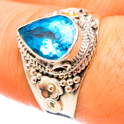 Swiss Blue Topaz Rings handcrafted by Ana Silver Co - RING123436
