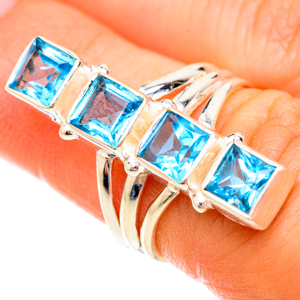Swiss Blue Topaz Rings handcrafted by Ana Silver Co - RING123449