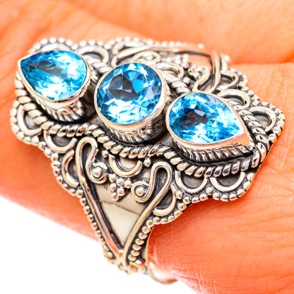 Swiss Blue Topaz Rings handcrafted by Ana Silver Co - RING123454
