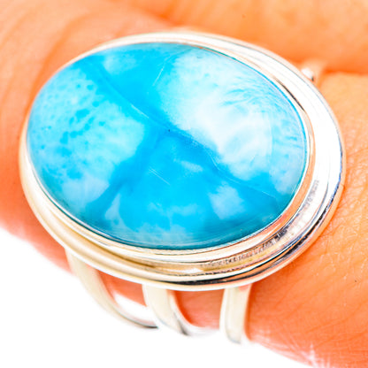 Larimar Rings handcrafted by Ana Silver Co - RING123457
