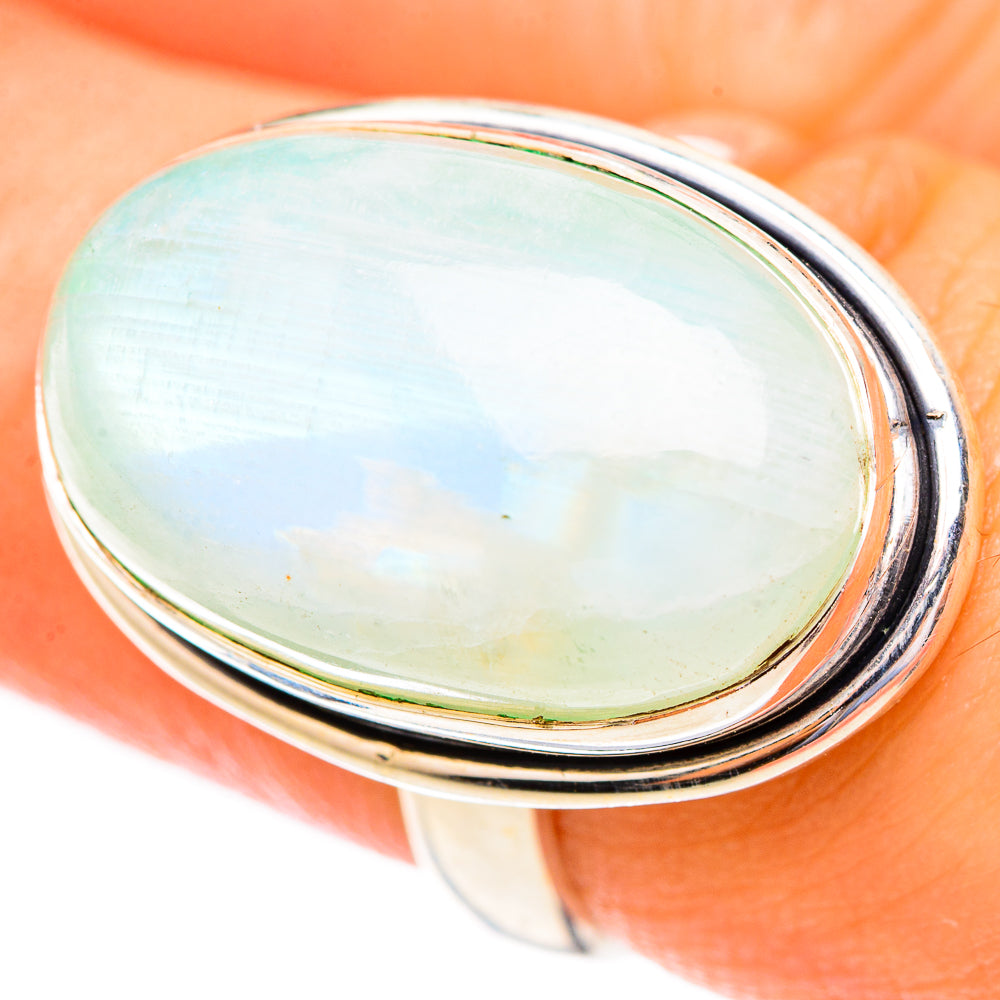 Green Moonstone Rings handcrafted by Ana Silver Co - RING123462