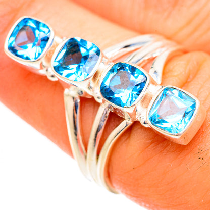 Swiss Blue Topaz Rings handcrafted by Ana Silver Co - RING123471
