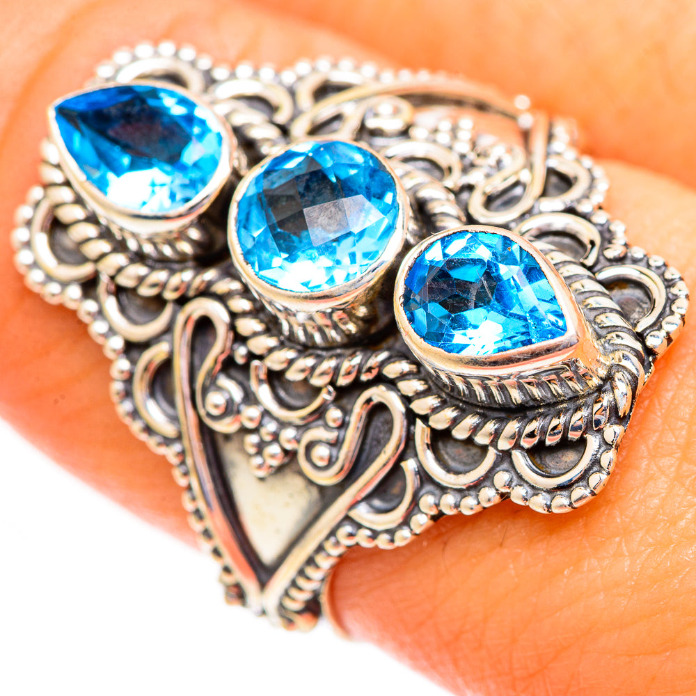 Swiss Blue Topaz Rings handcrafted by Ana Silver Co - RING123472