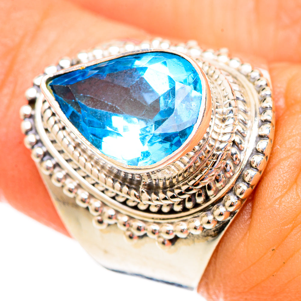 Swiss Blue Topaz Rings handcrafted by Ana Silver Co - RING123476