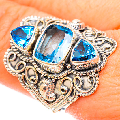 Swiss Blue Topaz Rings handcrafted by Ana Silver Co - RING123488