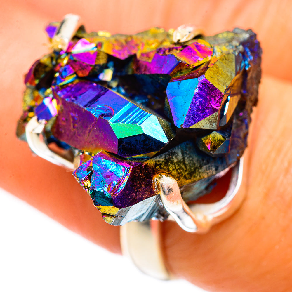 Titanium Sunshine Druzy Rings handcrafted by Ana Silver Co - RING123502