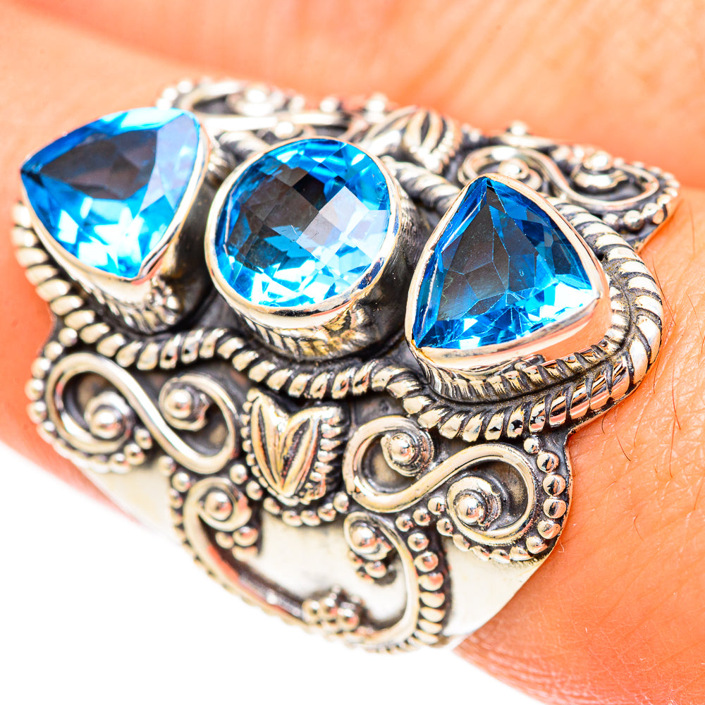 Swiss Blue Topaz Rings handcrafted by Ana Silver Co - RING123508