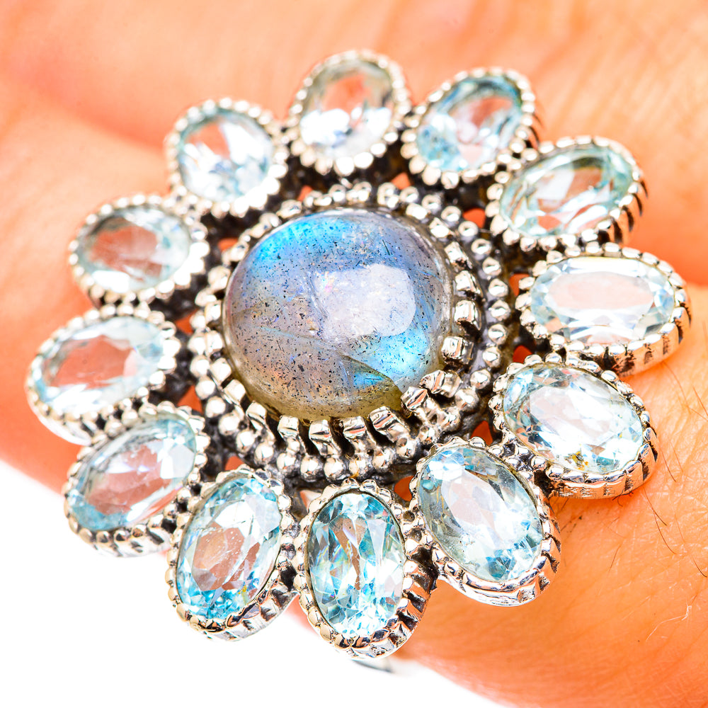 Labradorite Rings handcrafted by Ana Silver Co - RING123513