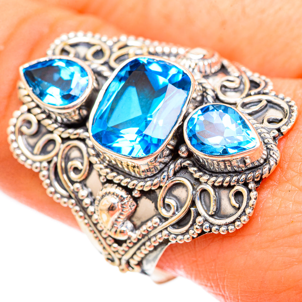 Swiss Blue Topaz Rings handcrafted by Ana Silver Co - RING123515