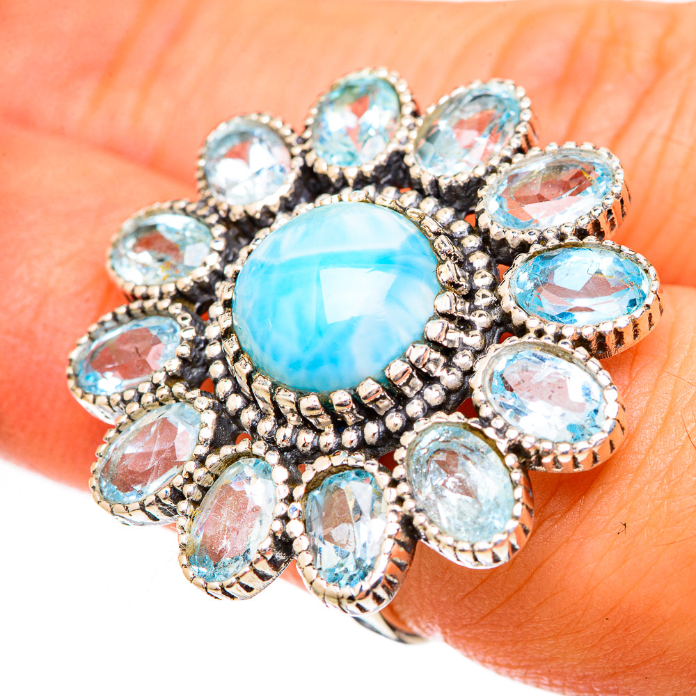 Larimar Rings handcrafted by Ana Silver Co - RING123564