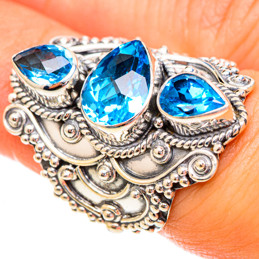 Swiss Blue Topaz Rings handcrafted by Ana Silver Co - RING123571