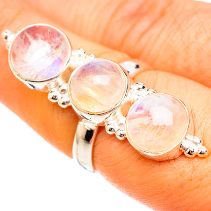 Rainbow Moonstone Rings handcrafted by Ana Silver Co - RING123576