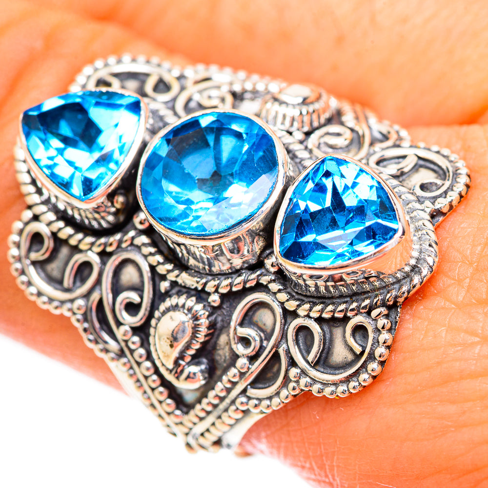 Swiss Blue Topaz Rings handcrafted by Ana Silver Co - RING123578
