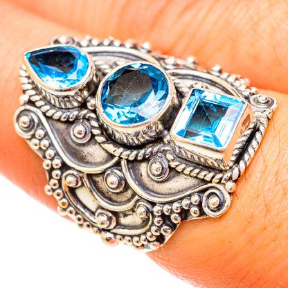 Swiss Blue Topaz Rings handcrafted by Ana Silver Co - RING123583