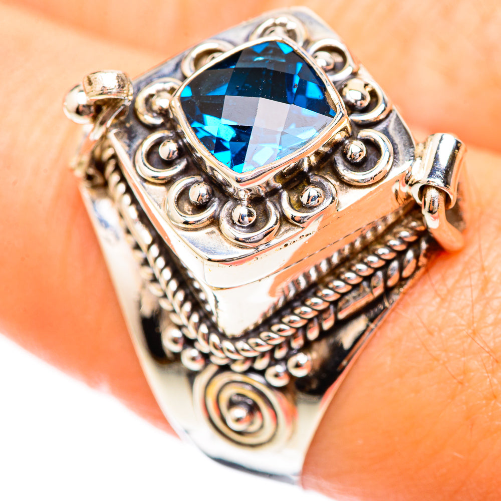 Swiss Blue Topaz Rings handcrafted by Ana Silver Co - RING123585