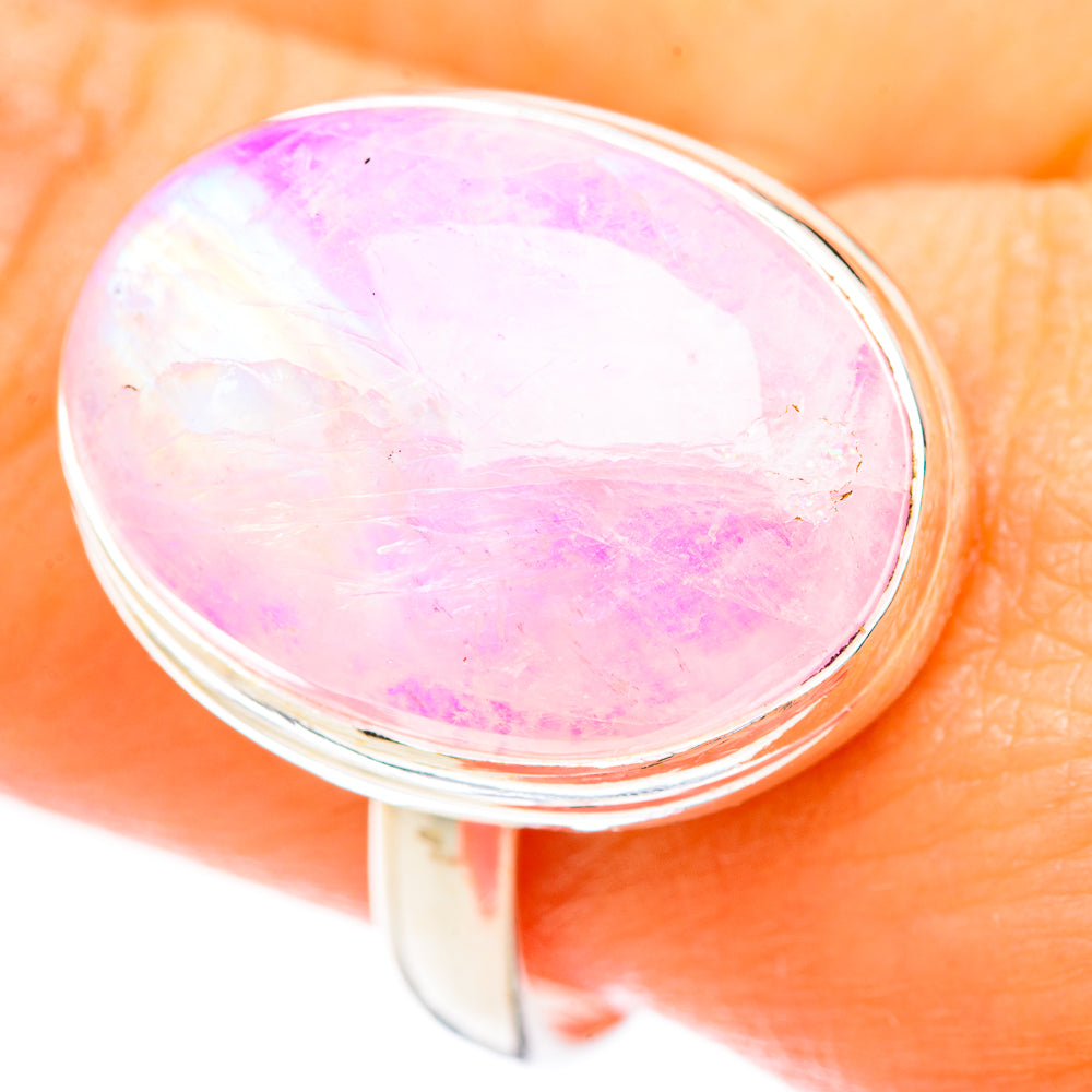 Pink Moonstone Rings handcrafted by Ana Silver Co - RING123597