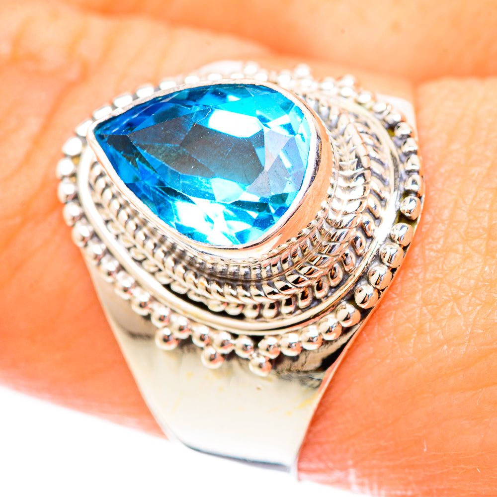 Swiss Blue Topaz Rings handcrafted by Ana Silver Co - RING123610