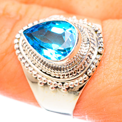 Swiss Blue Topaz Rings handcrafted by Ana Silver Co - RING123610