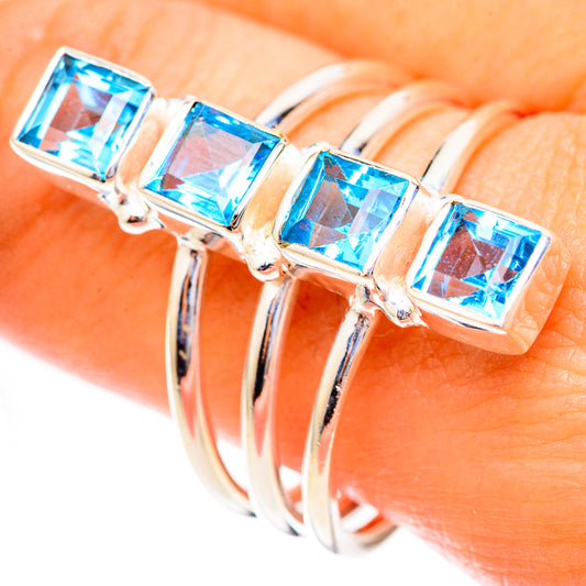 Swiss Blue Topaz Rings handcrafted by Ana Silver Co - RING123611