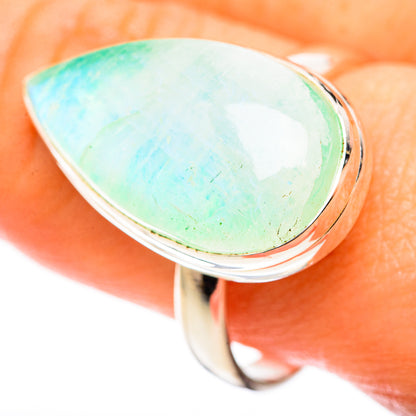 Green Moonstone Rings handcrafted by Ana Silver Co - RING123614